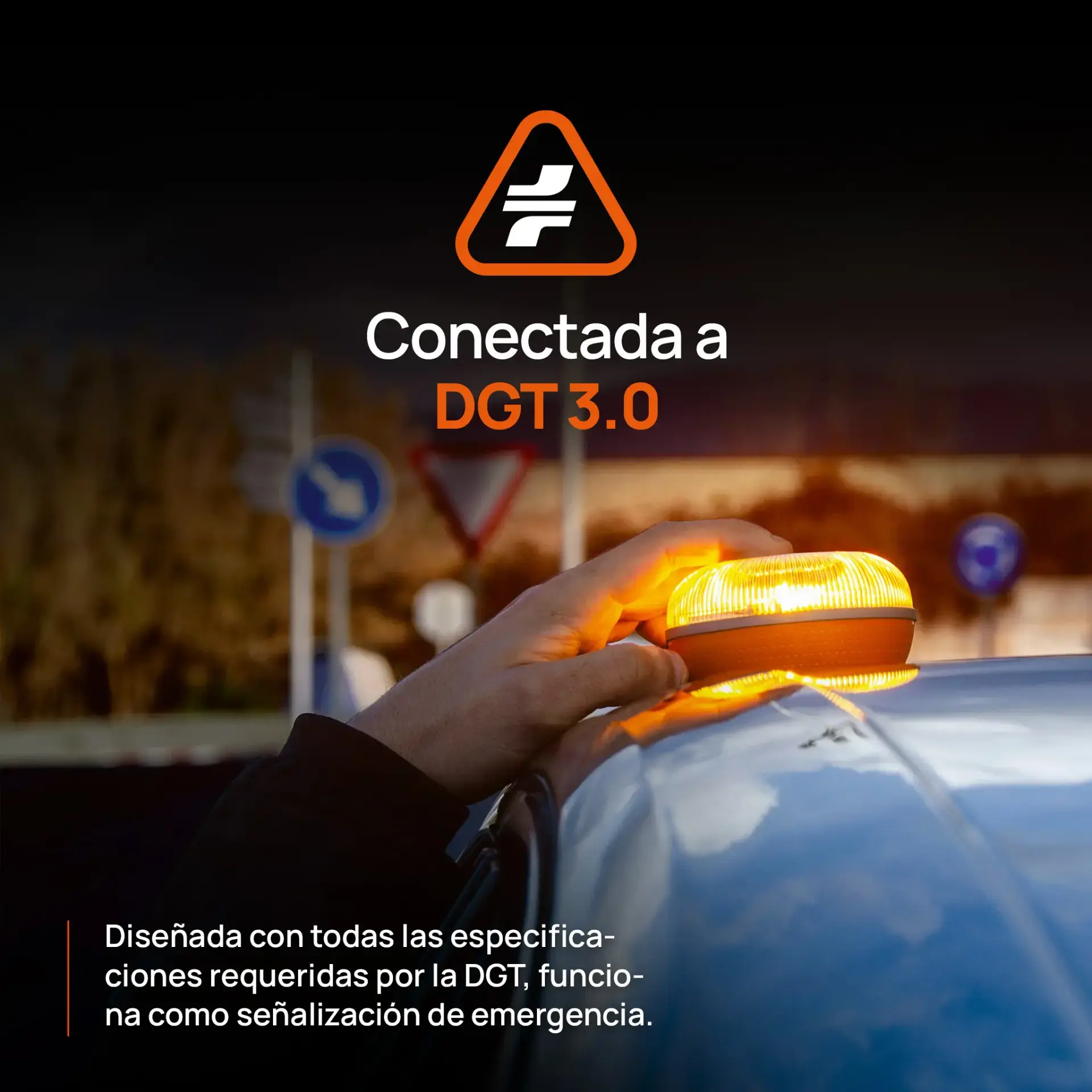 Luz emergencia para coche conectada a la DGT